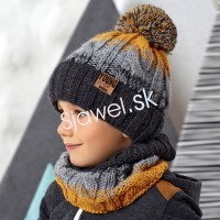 Detské čiapky - zimné - chlapčenské s nákrčnikom - (tunelom)- model - 2/838